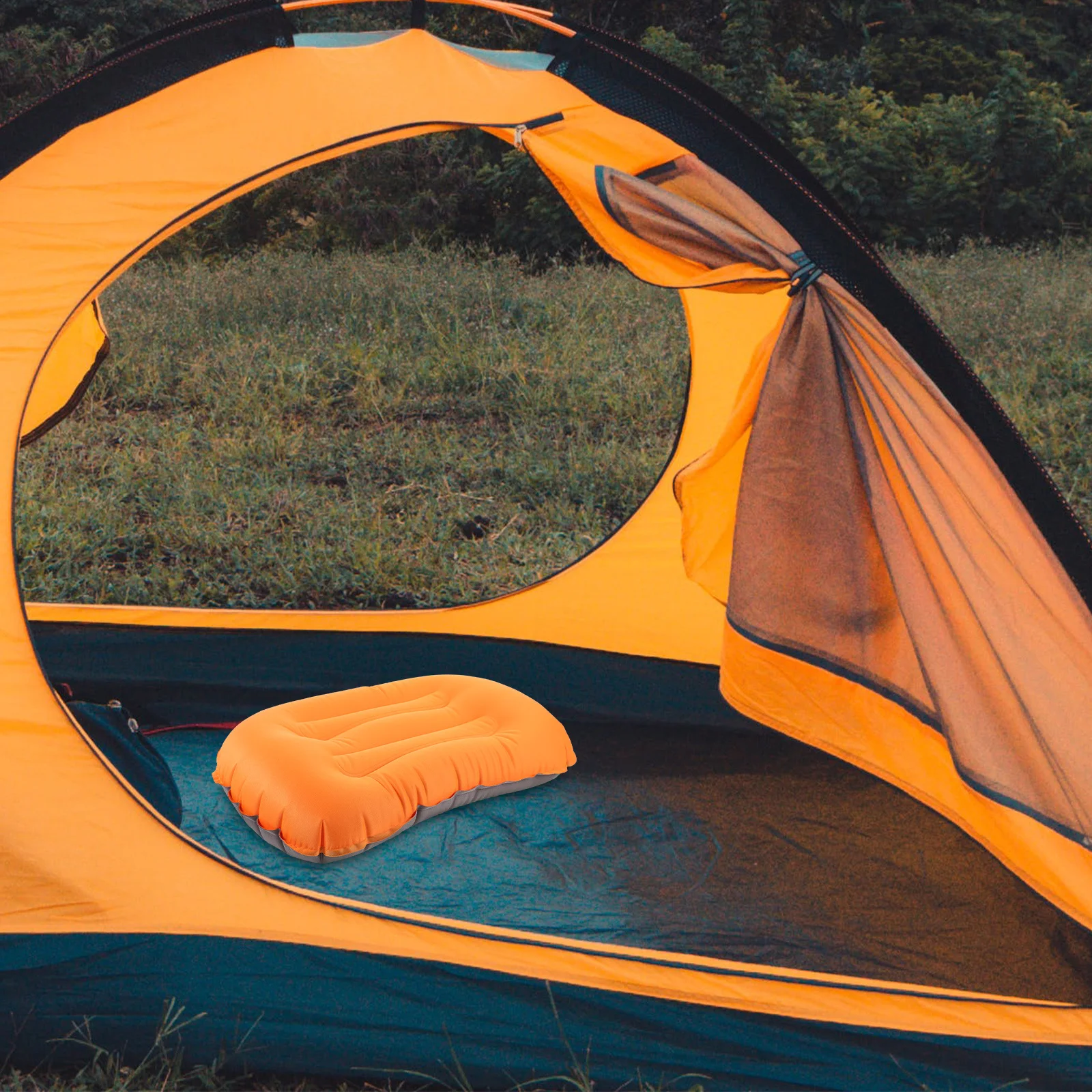 وسادة قطنية قابلة للنفخ للتخييم، تصميم مريح، أداة مريحة للنوم وحقيبة الظهر والسفر، وسادة تخييم صغيرة #6