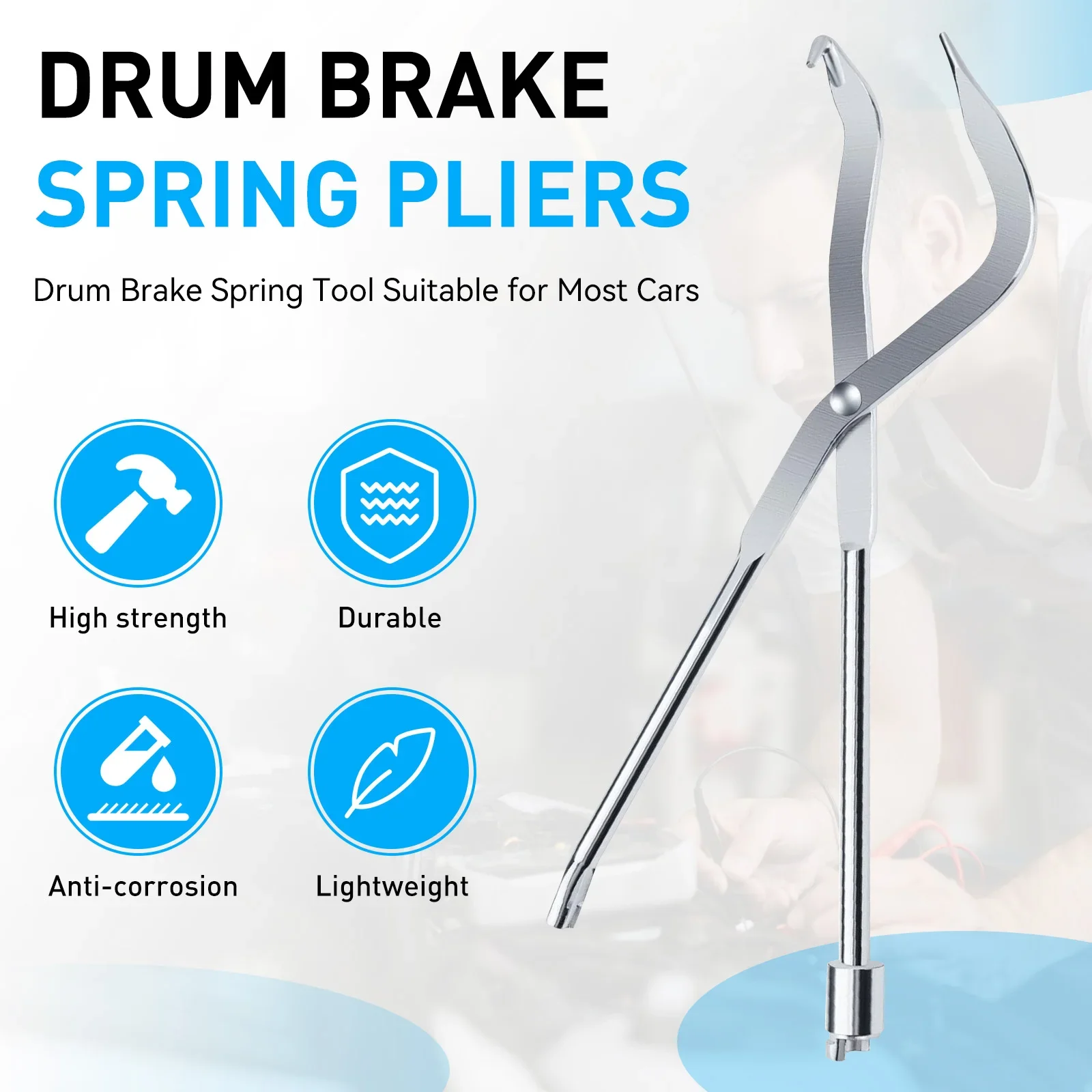 Car Drum Brake Spring Clamp Spring Removal Clamp Plier Car Repair Tool Installer Workshop Disassembly Tools Auto Accessories 1Pc