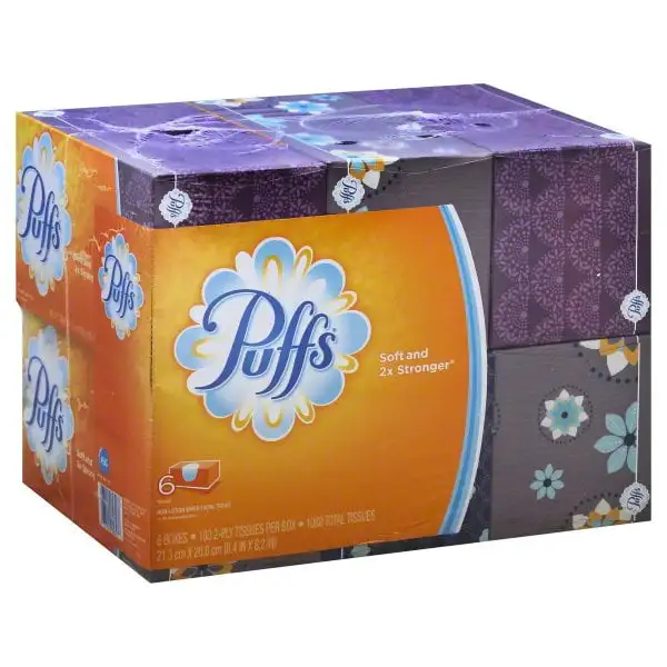 

Everyday Non-lotion Facial Tissues, 6 Family Boxes, 1080 Ct Soft, everyday use facial tissues that do not require lotion