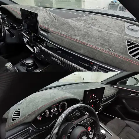 Audi S4 RS4 2018 A4L A5 2017-2019 매트 그늘 쿠션 패드 카펫 자동차 액세서리 용 Alcantara 자동차 대시 보드 커버의 사용자 정의
