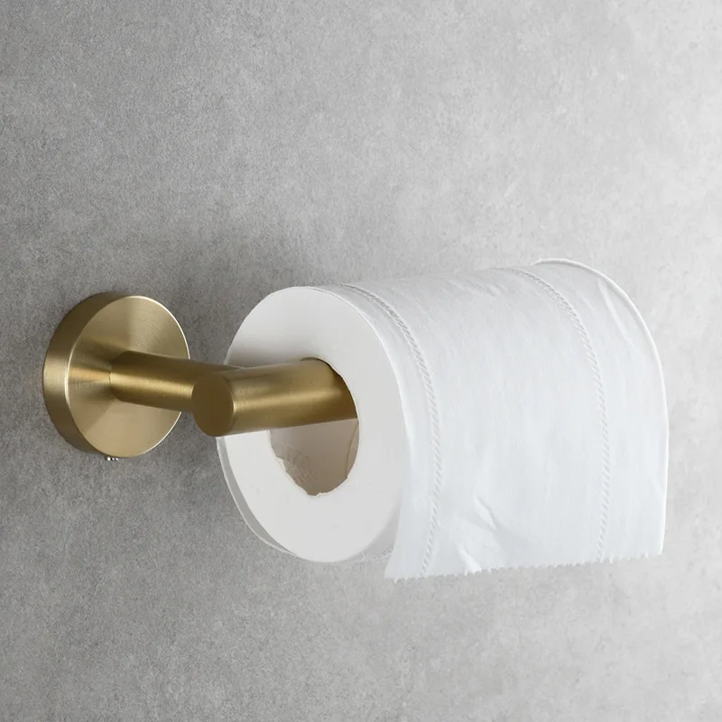 

Brushed Gold 304 Stainless Steel Bathroom Paper Towel Holder Wall Mounted Toilet Roll Holder Toilet Paper Holder Tissue Box