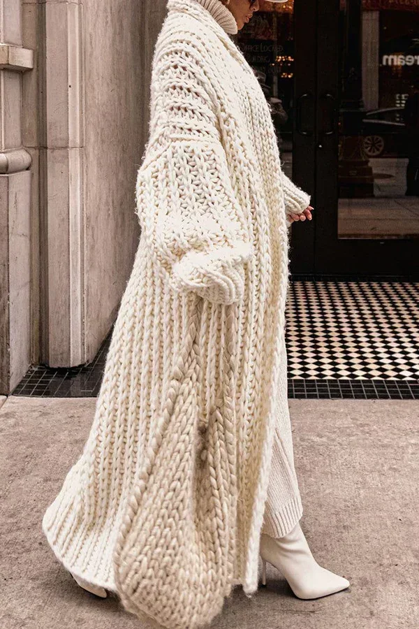 Loose Knitted Cardigan Women 2023 Autumn Winter Streetwear Spring Elegant Long Outerwear Maxi Y2k Sweater Long Coat Soft Jackets