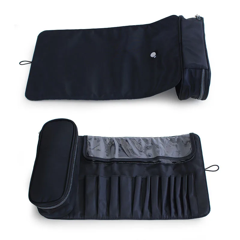 Maquiagem de nylon impermeável, Saco de escova cosmético feminino, Organizador de viagem, Escovas Fold Tools Rolling Bags