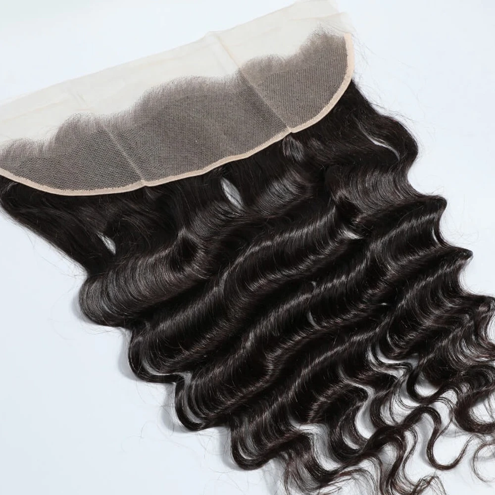 12A 등급 13x4 루즈 딥 레이스 프론탈 인모 투명 레이스 프론트 프리 플러킹 프리 파트 100% 브라질리언 버진 인모