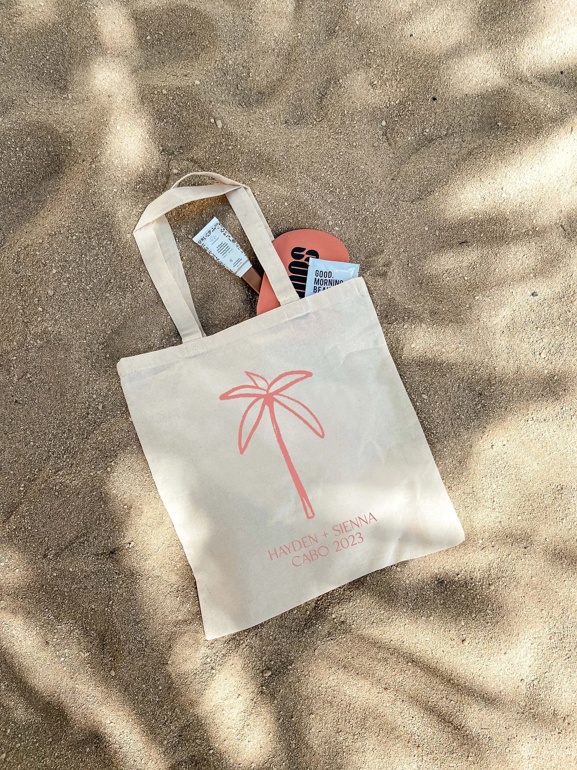 Palm Tree Totes - Wedding Welcome Bag - Custom Wedding Tote - Bachelorette Gift Bags - Destination Wedding Tote - Custom Tote Ba