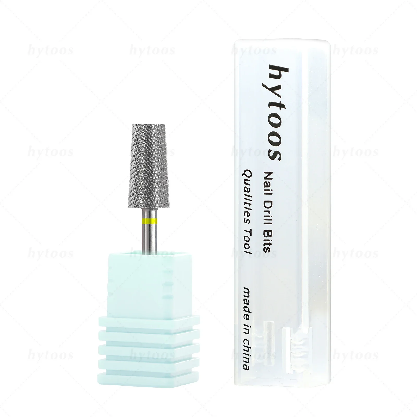 Hytoos 6,6mm Flat Top Tapered Nagel bohrer 2-Wege-Wolframcarbid-Nagelbohrer Elektro-Maniküre-Bohrer Zubehör Gel entfernen