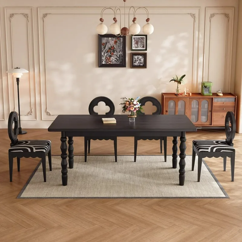 

Retro solid wood rectangular dining table