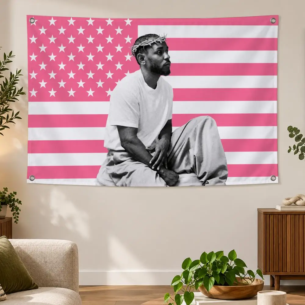 Rapper K-Kendrick Lamar Flags Banner Decor for Bedroom,Garden,Party,Club,Indoor Outdoor, Fan Gift