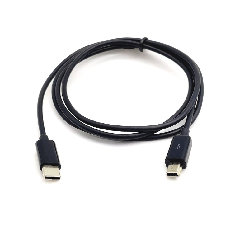 Convenient Type C to Mini USB 5Pin Charging Cable Power Up and Transfer Data Between Devices Effortlessly Durable Wire