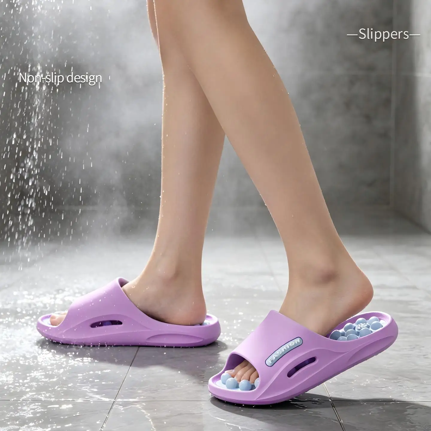 Men Women Acupressure Massage Slippers Thick Sole Non-Slip Odor Resistant Indoor Household Sandals Foot Relax & Muscle Relief view 4