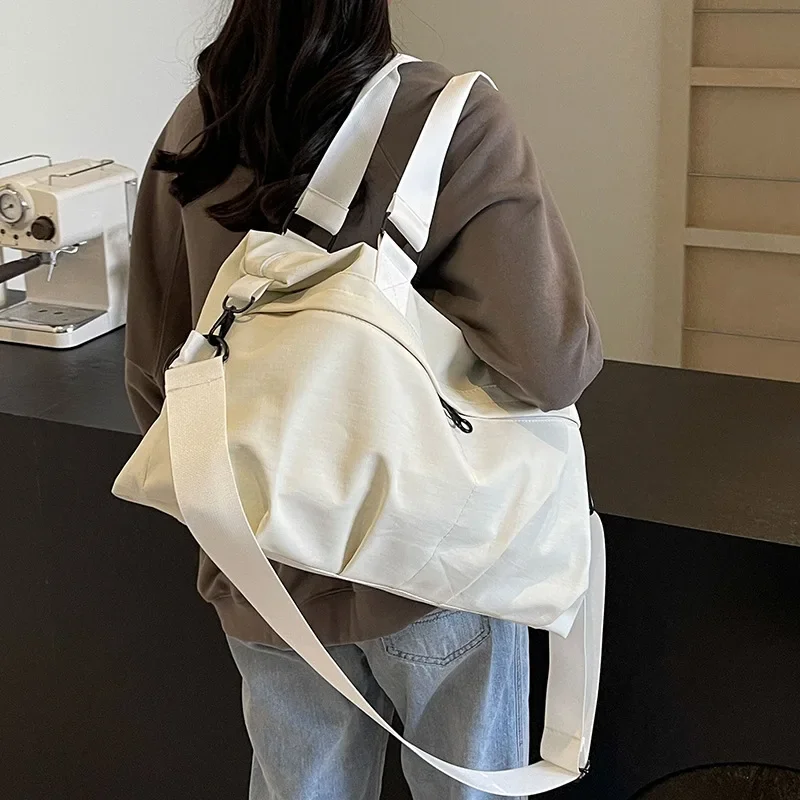 Nylon Large Capacity Handle Tote Bag Women Summer Outing Luggage Crossbody Bag Practical Commuter Multipurpose Shoulder Bag