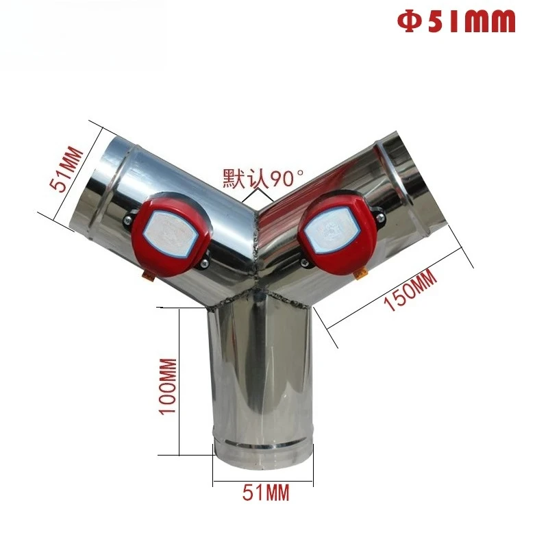 1pcs Stainless Steel Electric Air Damper Actuator AC 220V, Motorized Duct Valve Y Type with OD 51mm-150mm Adjustment