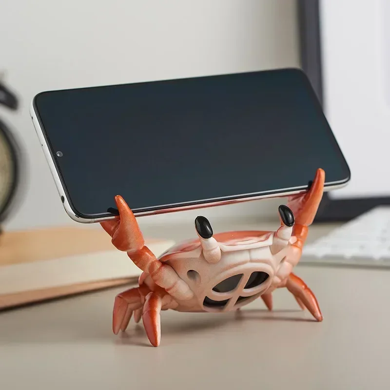 

Mobile Phone Holder Pen Holder Personalized Gift Decoration Wireless Bluetooth Speaker Desktop Universal Mini Weightlifting Crab