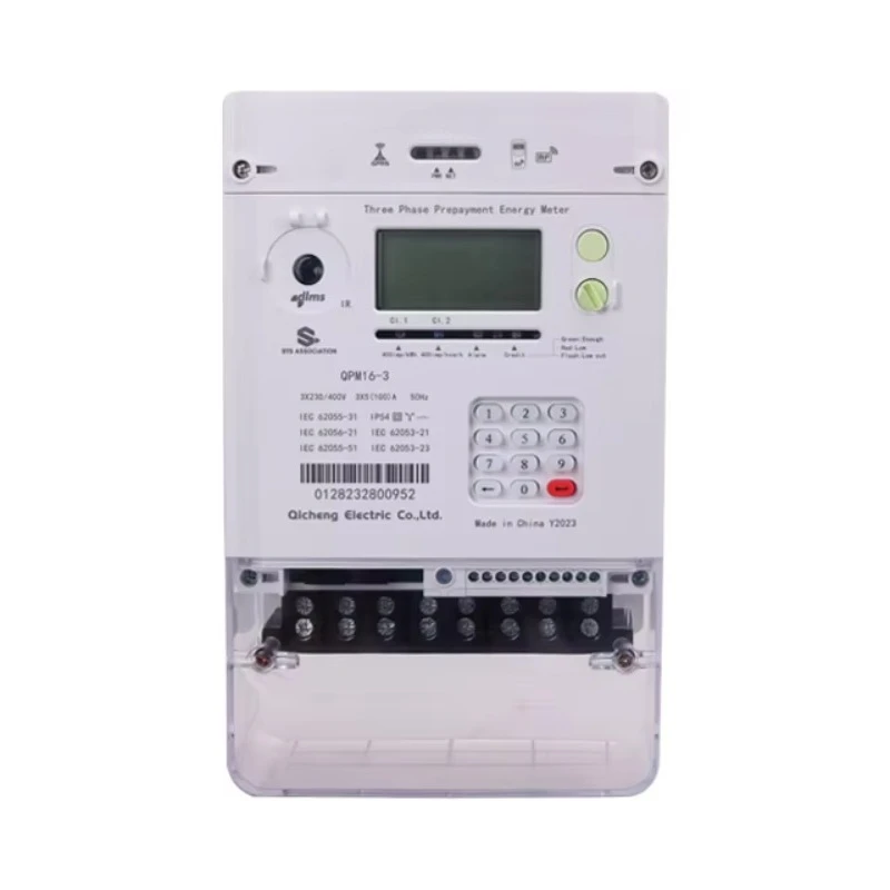 

QPM16-3 Three Phase Prepaid Energy Meter GPRS Module Bi-directional Active Energy Measurement Analog Digital Display