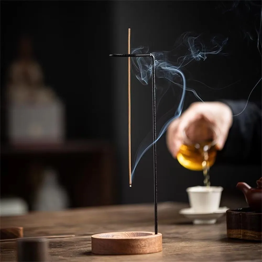 Incense Burner Mosquito Incense Plate Holder Anti-Ash Design Desktop Decor Sandalwood Storage Rack Indoor Wooden Incense Holder