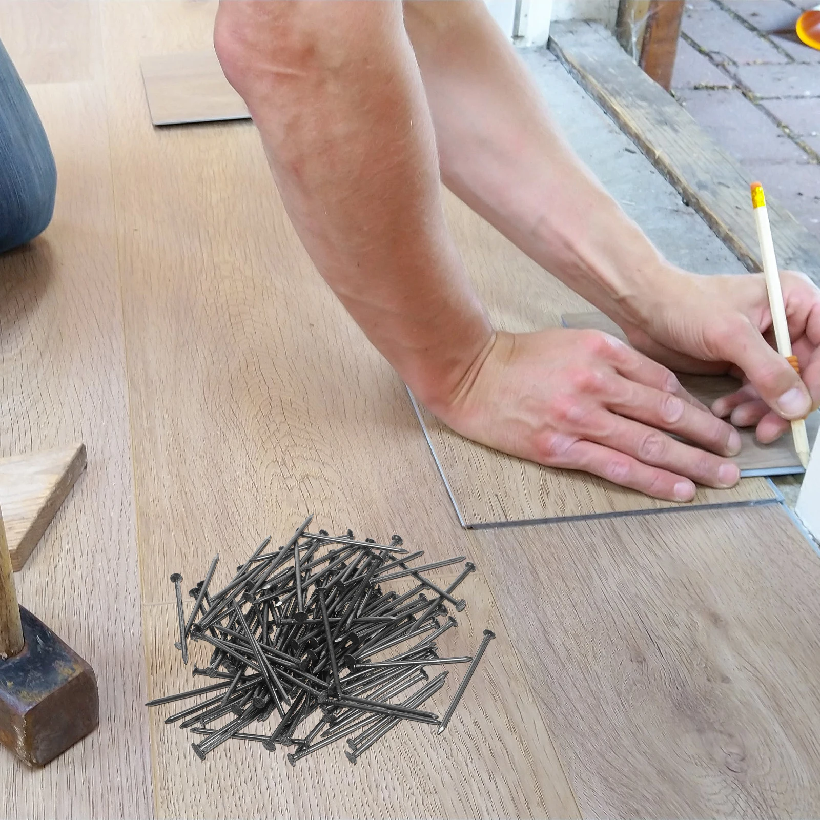 

110pcs Iron Long Hardened Wall Stud Brick Home Hardware Iron Door Frame Door Nails Nail Wood Nails Decorative
