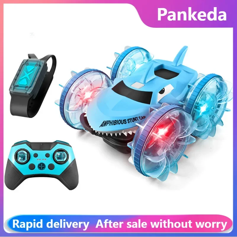 Amphibious Shark Remote Control Stunt Car RC Car Waterproof Dual Remote Control 360° Rotating Driving Drift Rc Cars Outdoor Toys