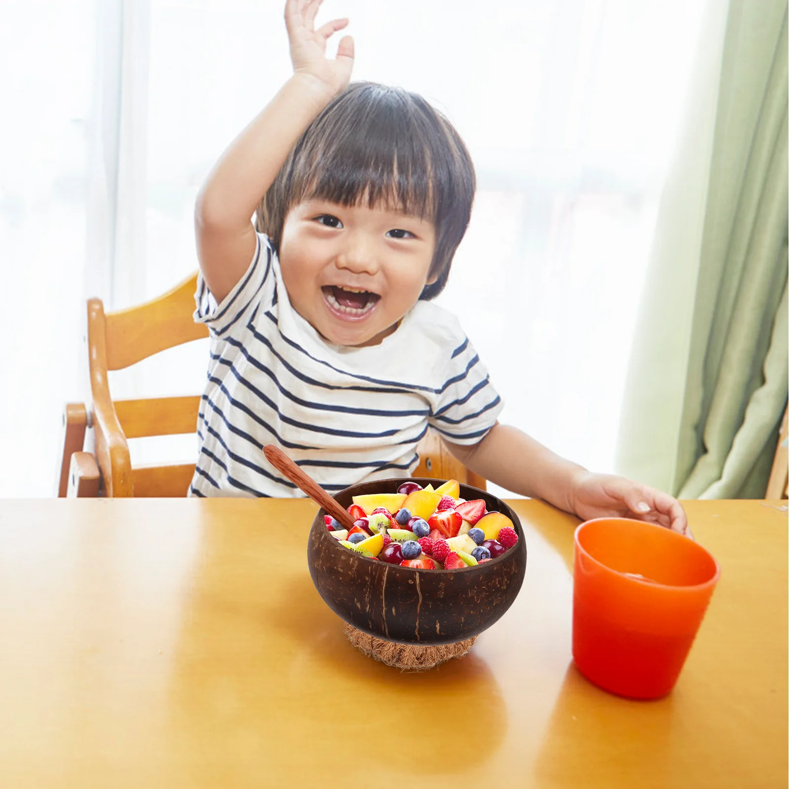 

1 set Coconut Set Natural Shell Serving Bowls For Salad Fruit Cereal Ramen Soup Kitchen Dining Decorative Bowls Set