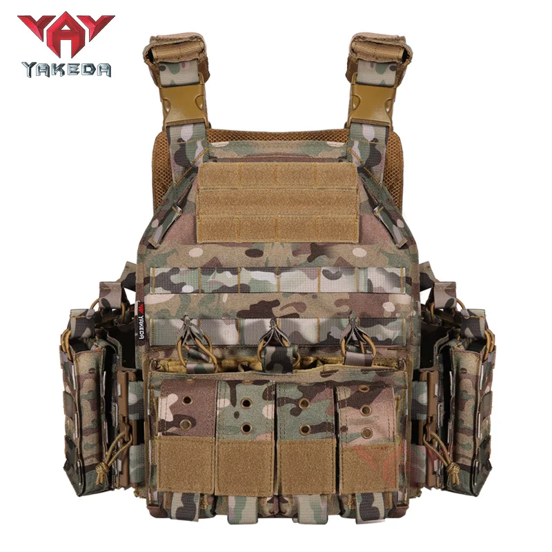 

YAKEDA 1000D Nylon Plate Carrier Tactical Vest Outdoor Hunting Protective Adjustable MODULAR Vest for Airsoft Combat Accessories