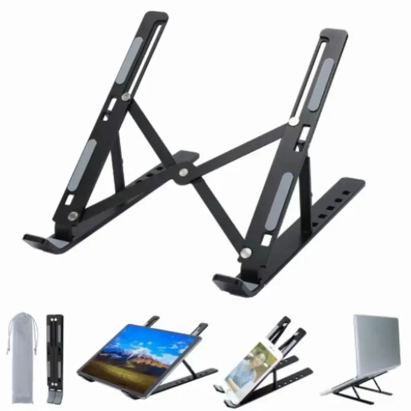 Aluminum Alloy Laptop Holder Stand Adjustable Foldable Portable for Notebook Computer Bracket Lifting Cooling Holder Non-slip