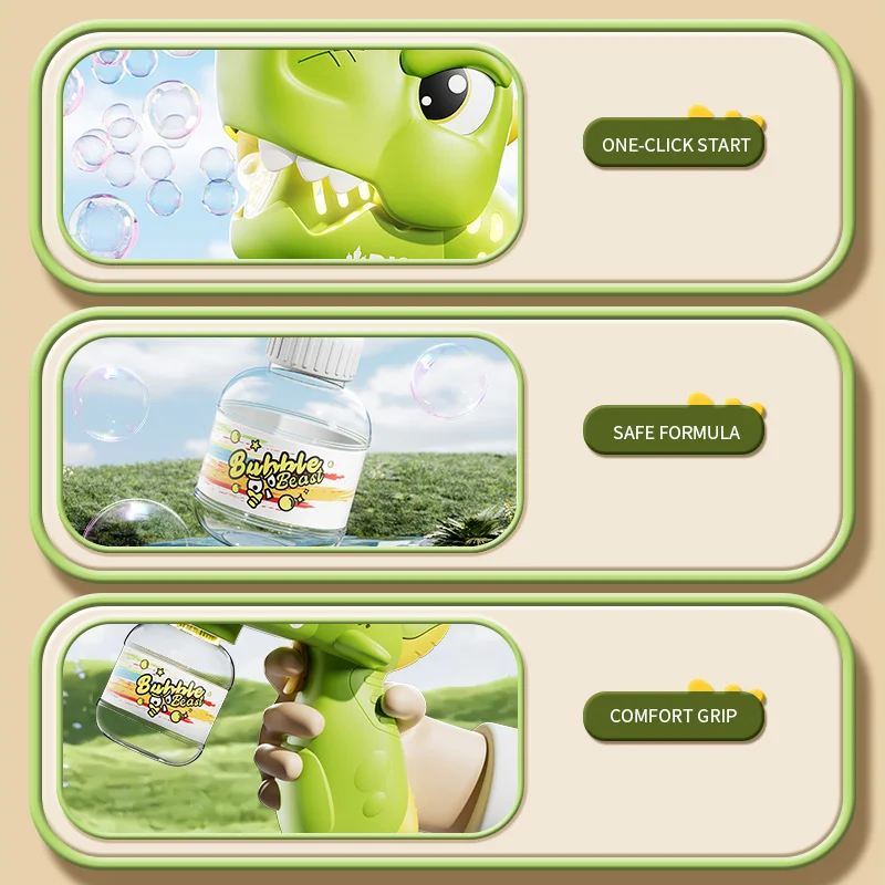 Kinder-Seifenblasenpistole, elektrisch, 65 ml, Seifenmaschine, tropfenfrei, mit Licht, automatische Party-Spiele im Freien, für 3 Jahre Kinder, Geburtstagsgeschenke