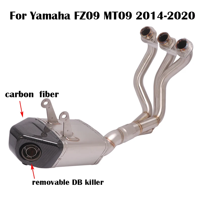 

For Yamaha FZ09 MT09 2014-2020 Stainless Steel Motorcycle Full Exhaust System Header Connect Link Pipe Escape With DB Killer