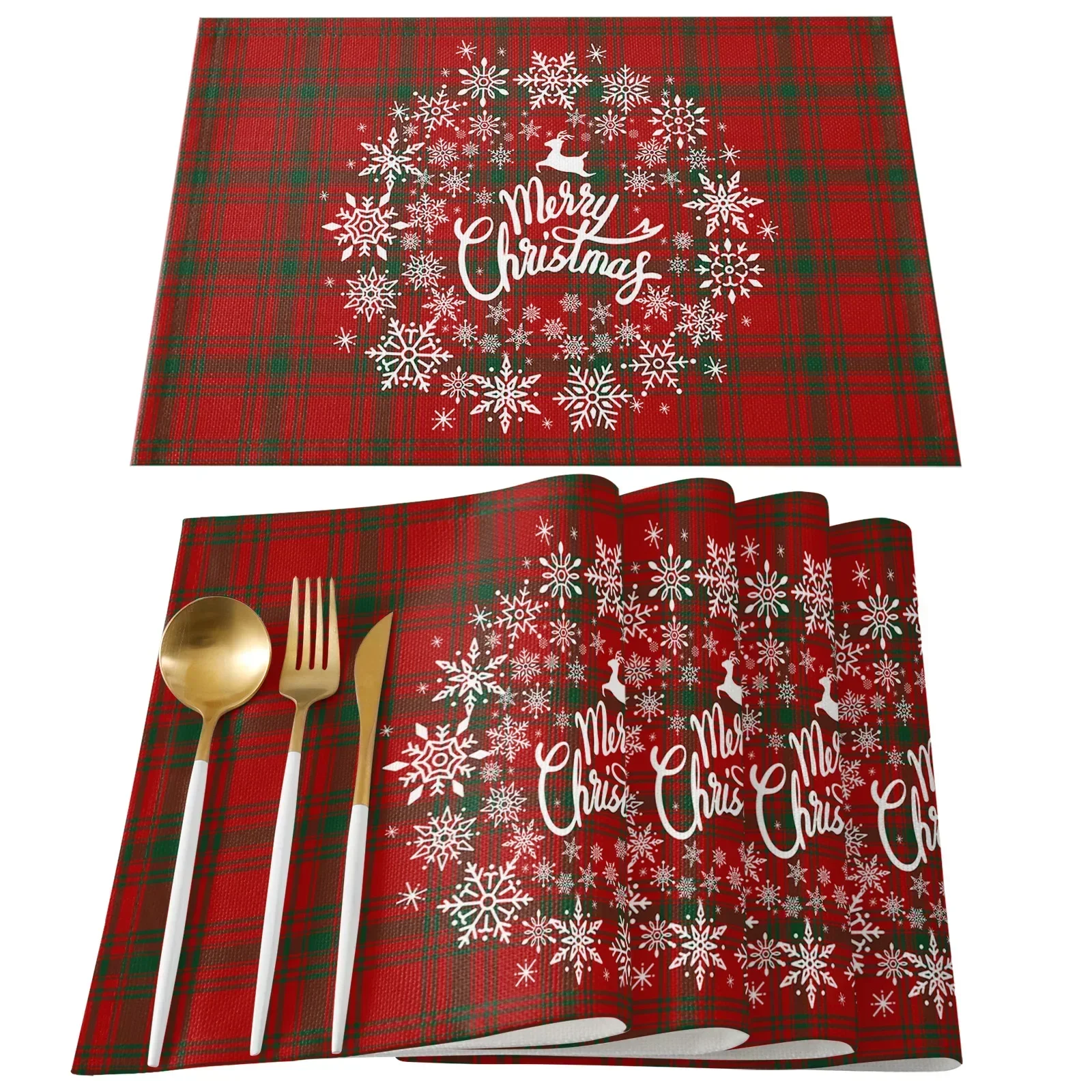 

Christmas Snowflake Pads Placemats Kitchen Accessories Coffee Dining Table Mat Coaster Festival Tableware