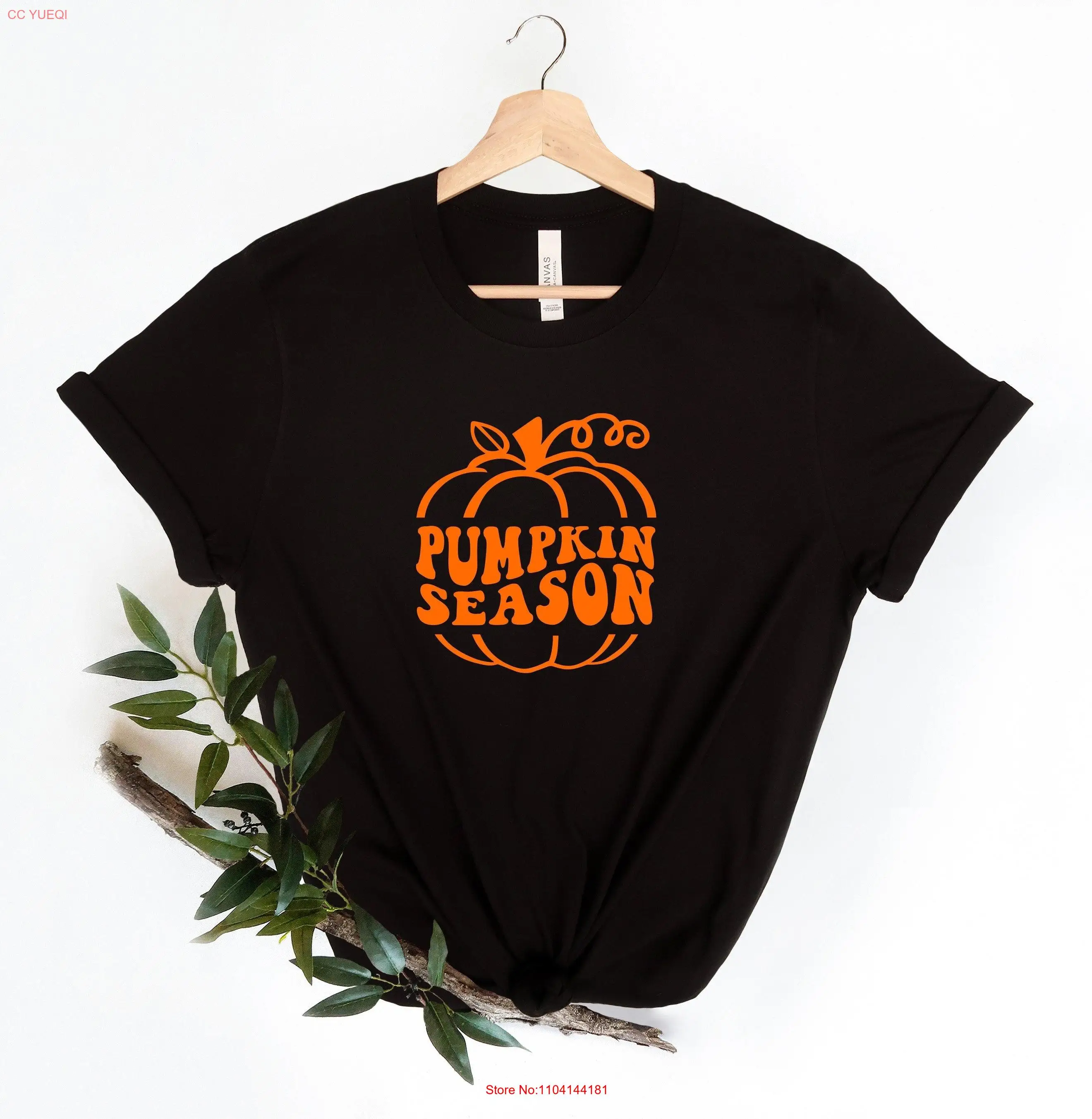 

Pumpkin Season T Shirt Thanksgiving Cute Fall Autumn for Women long or short sleeves