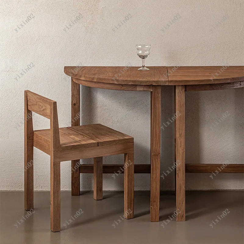 Wabi Sabi Solid Wood Triangle Table Minimalist Corner Desk for Living Room Cafe Use