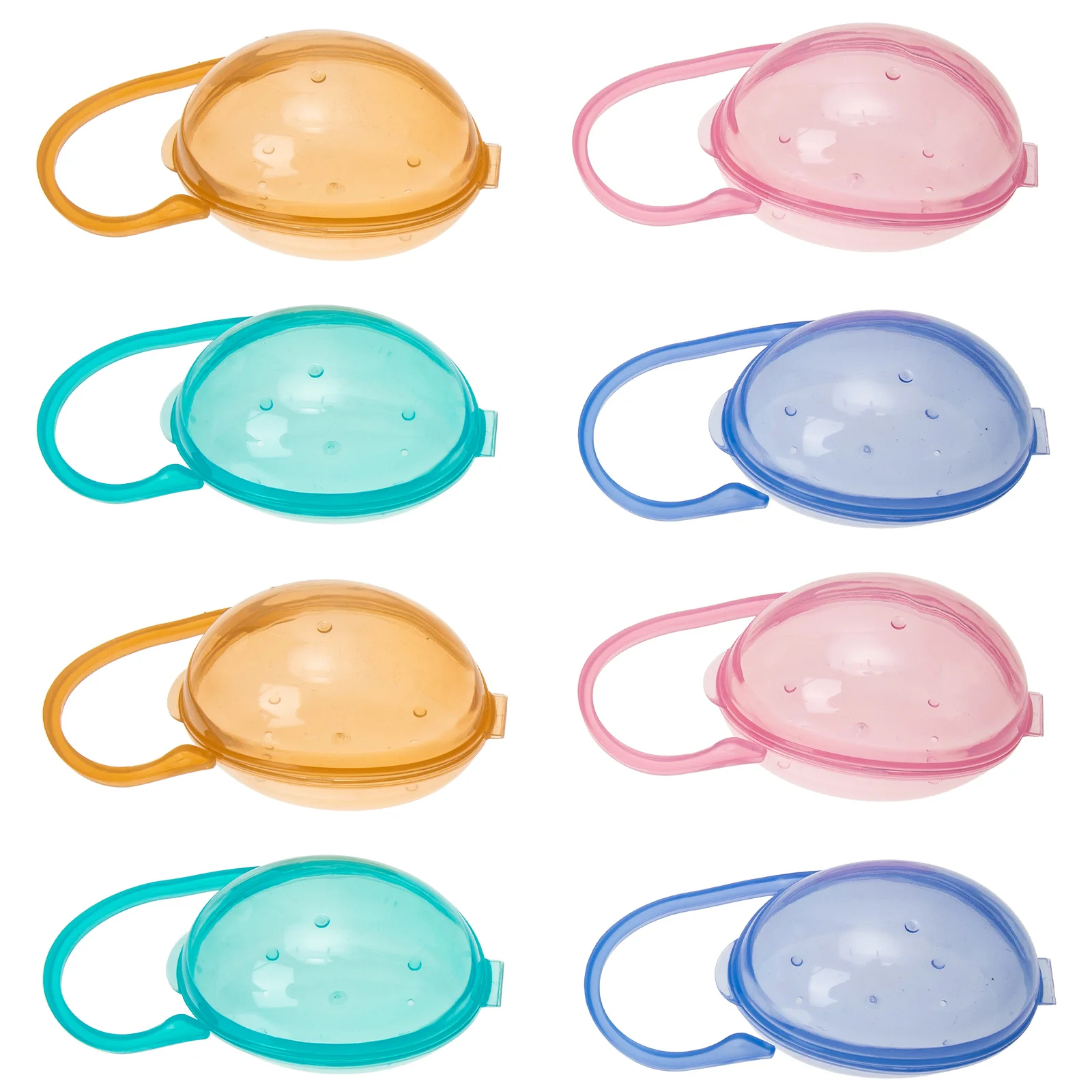 

8 Pcs Pacifier Box Compact Portable Lightweight Handle Design Fits Most Pacifiers Store Small Items Travel Safe Plastic