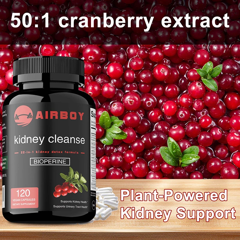 كبسولات تنظيف الكلى - تحتوي على مستخلص التوت البري لدعم وظيفة الكلى الصحية وصحة البولية وتعزيز المناعة