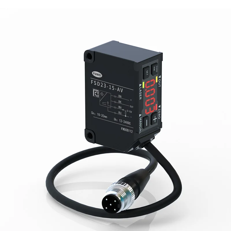 FSD23-15-AA LED Digital Screen Aluminum High-Precision0.01mm Analog Laser Displacement Sensor Measuring Digit Sensor