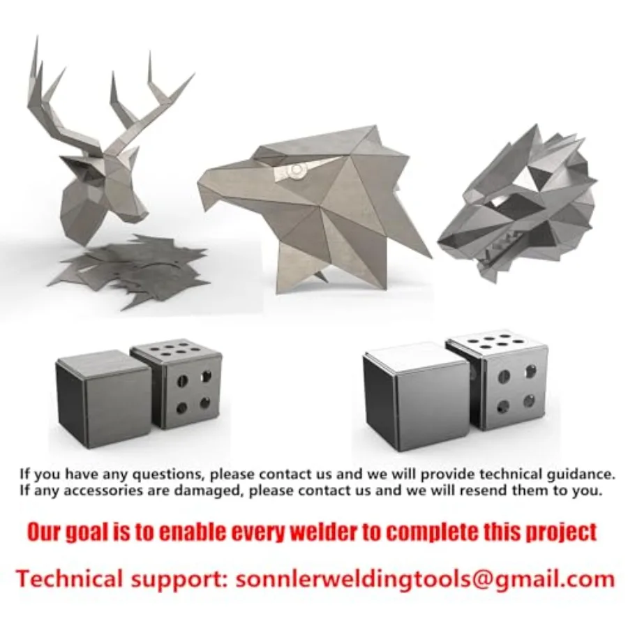 مجموعة لحام رأس Dire Wolf للمبتدئين: 201 كوبونات لحام من الفولاذ المقاوم للصدأ قطع تدريب معدنية مقطوعة بالليزر مناسبة لـ TIG