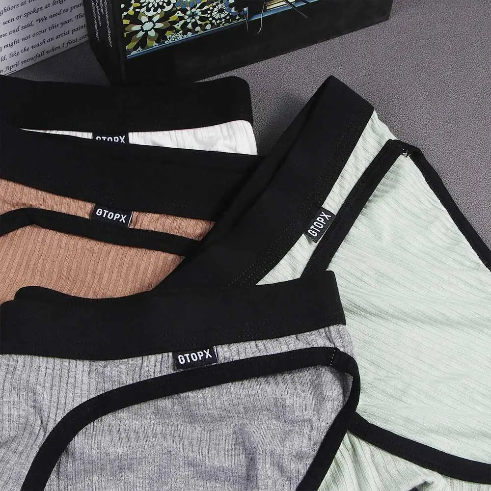 Einfache Bequeme Brief Modal Low-taille Unterhose Männer Tanga Schraube Gewinde Höschen Sexy Slip U Konvex