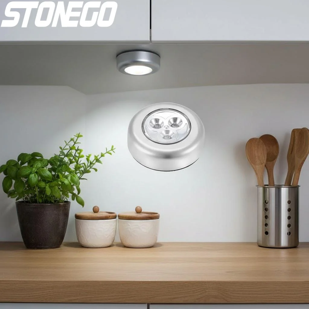 LED Touch Lights 3 Pack Emergency Wall Lights for Home Cabinet Lighting Dimmable Wireless Rechargeable Night Lights