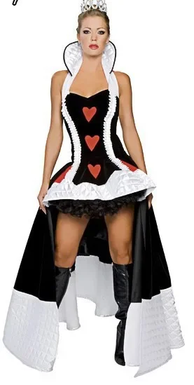 Sexy Queen of Hearts Costume Women Adult Fantasy Party Cosplay Fancy Sexy Costume Disfraz Adulto Halloween Carnival Dress Up