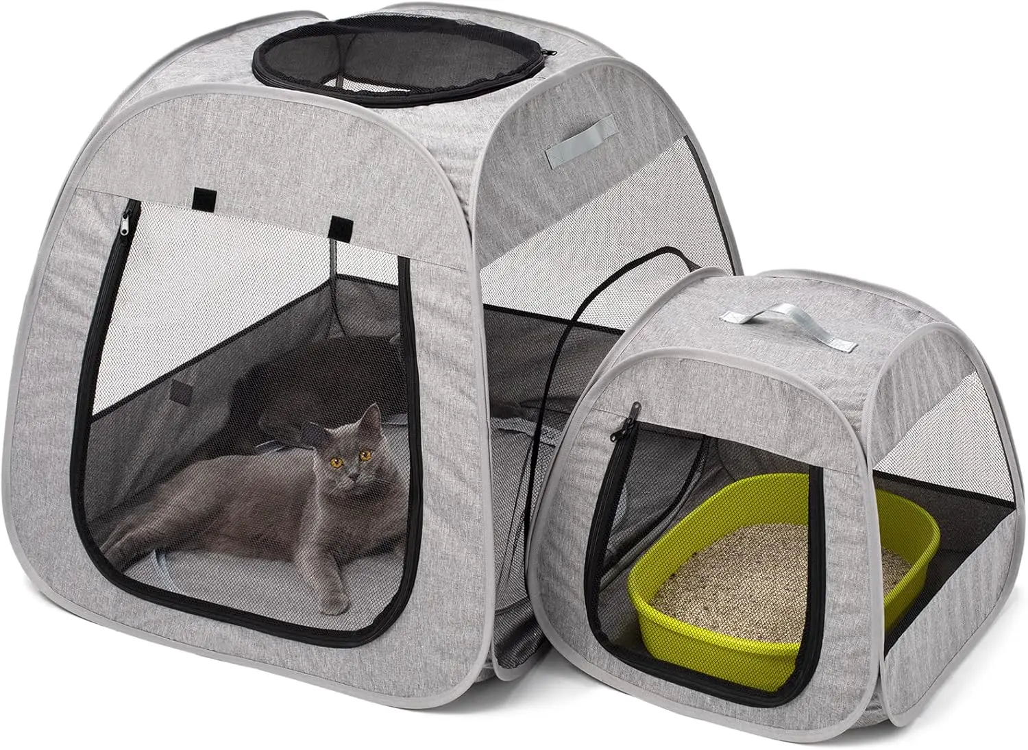 

Foldable Pet Playpen for Cats and Dogs, Trapezoid Design Indoor Outdoor Portable Tent