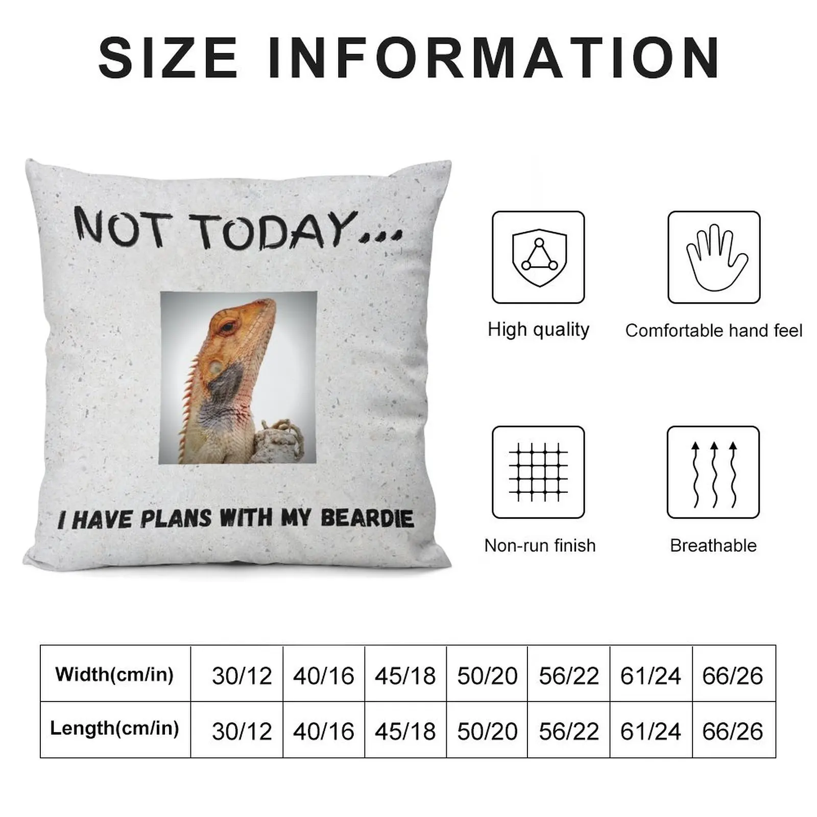 Not today I have plans with my beardie Throw Pillow Pillow Cover pillowcases for sofa cushions pillow