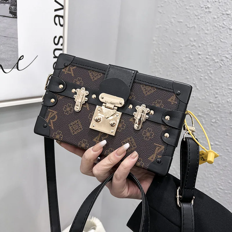 

Vintage Box Bags for Women 2024 Trend Leather Small Square Shoulder Bag Woman High Quality Hard Luxury Designer Crossbody Bag