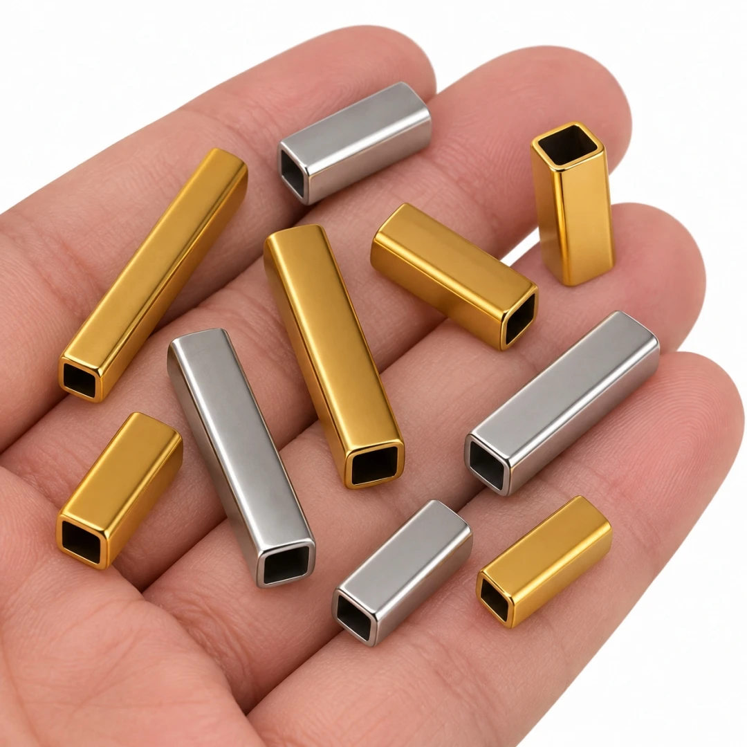 Jewelry Making Youtube - 10pcs Stainless Steel Square Long Tube