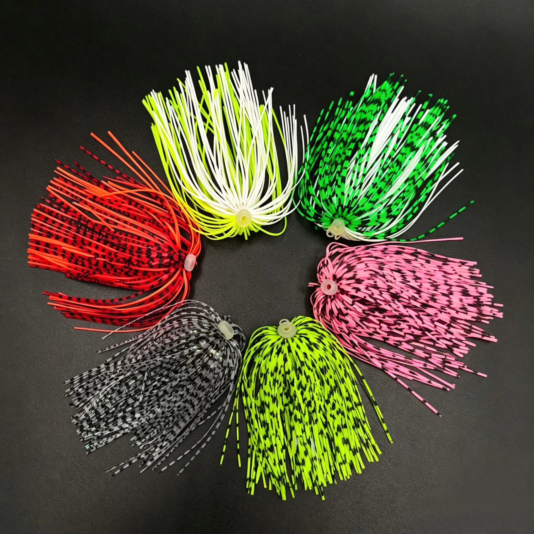 6 Bundles Silicone Jig Skirt 50Strands Per Bundle DIY Rubber Skirt for Spinner Bait Buzzbait Jig Lure Making Fishing Accessories - view 5
