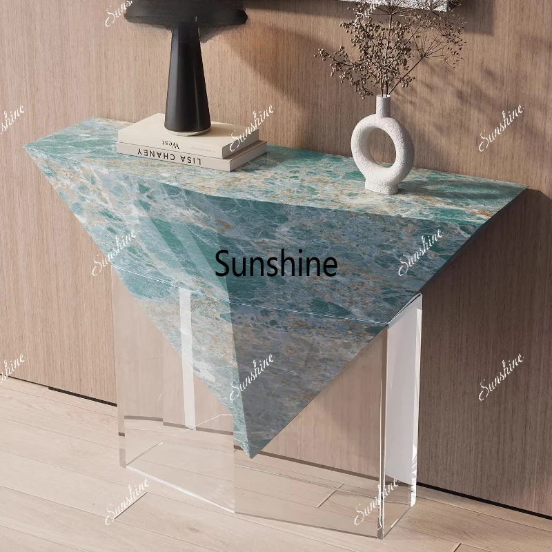 

Italian minimalist entry corridor aisle against the wall strip case suspended porch table