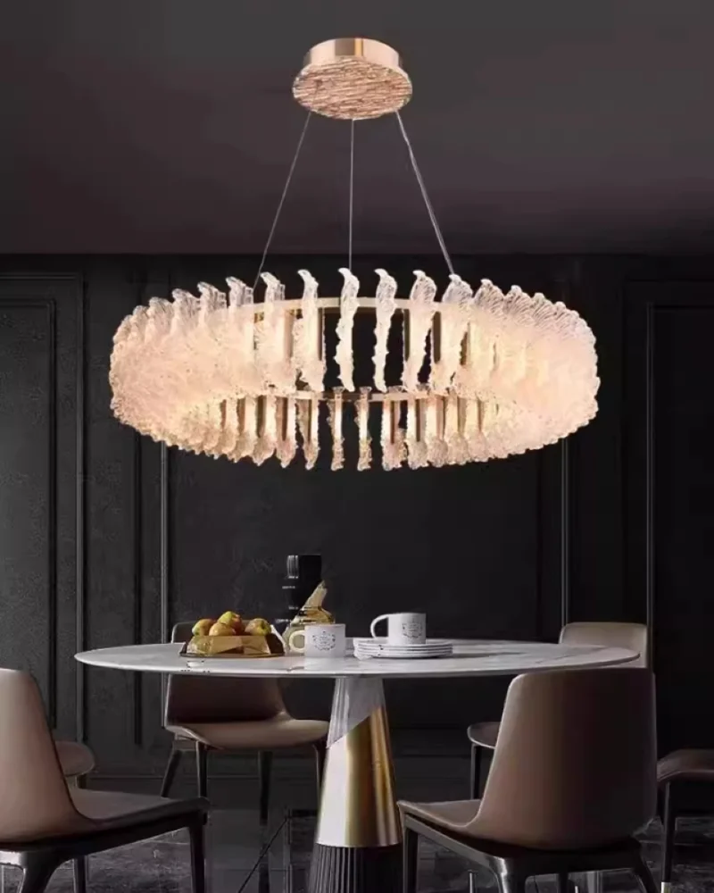 

French light luxury living room chandelier duplex staircase bedroom dining room creative flower beauty salon lighting fixtures