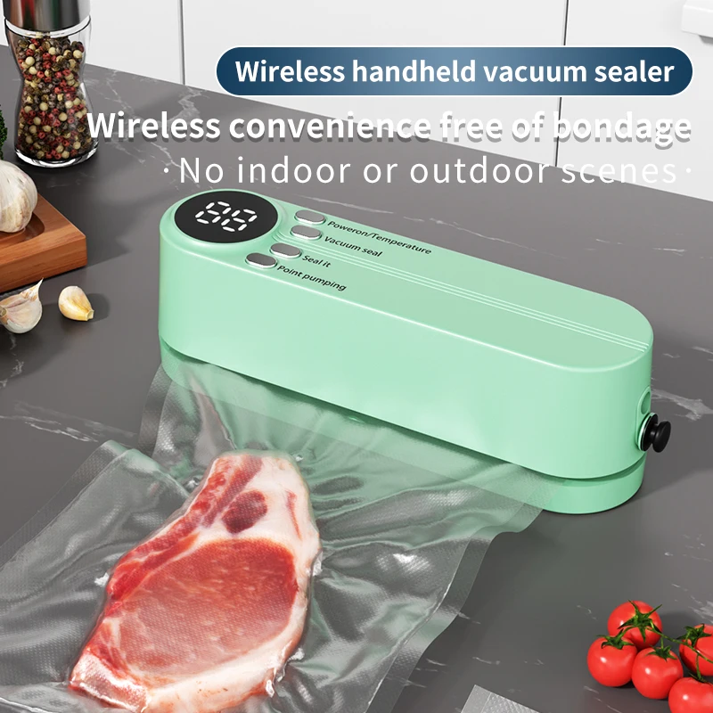 Mini Wireless Fully Automatic Vacuum Sealing Machine Household Small Portable Food Packaging Plastic Sealing Machine