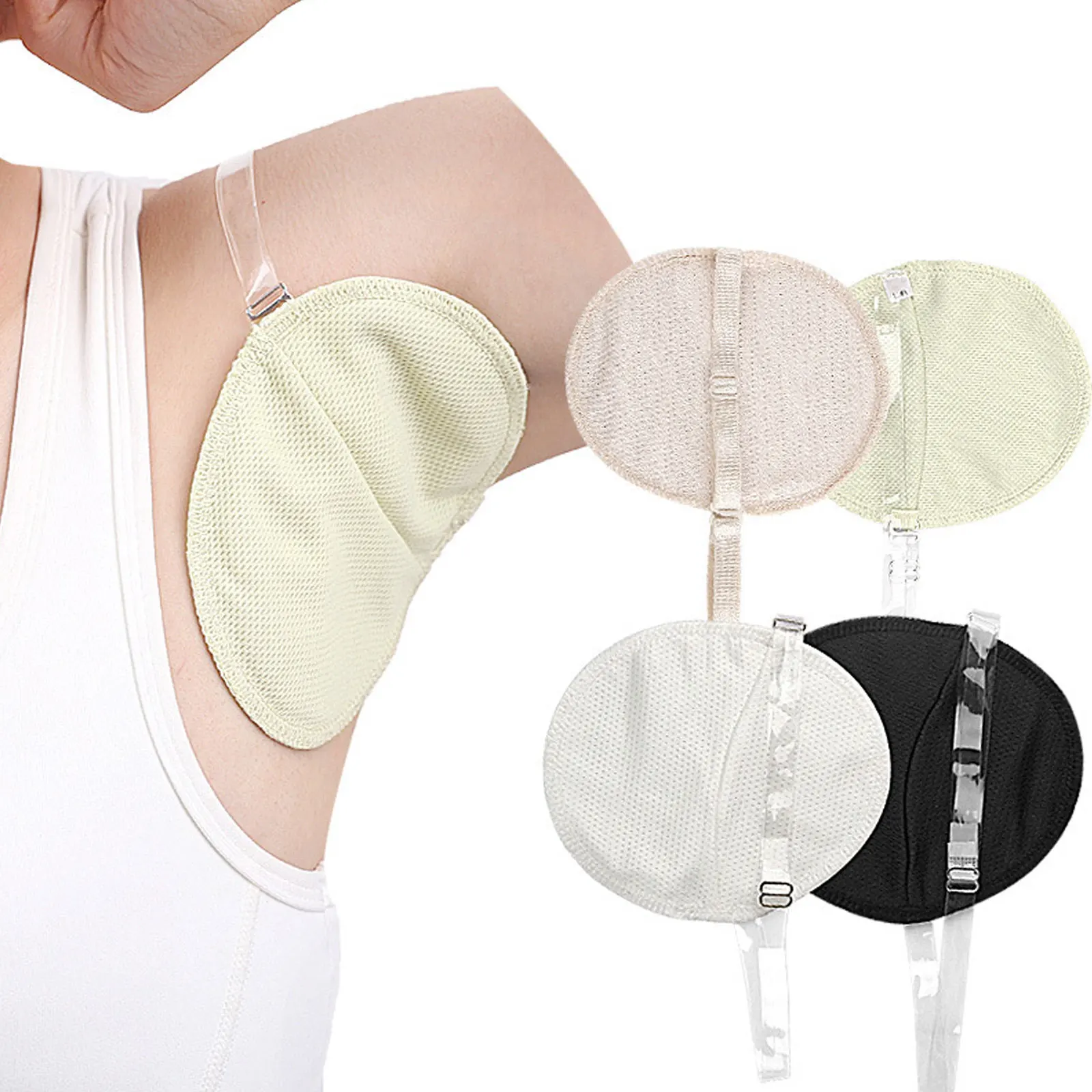 4pair Underarm Sweat Shield Pad Washable Armpit Absorbing Sweat Guards Anti Perspiration Patch Antiperspirant Underarm Sweat Pad