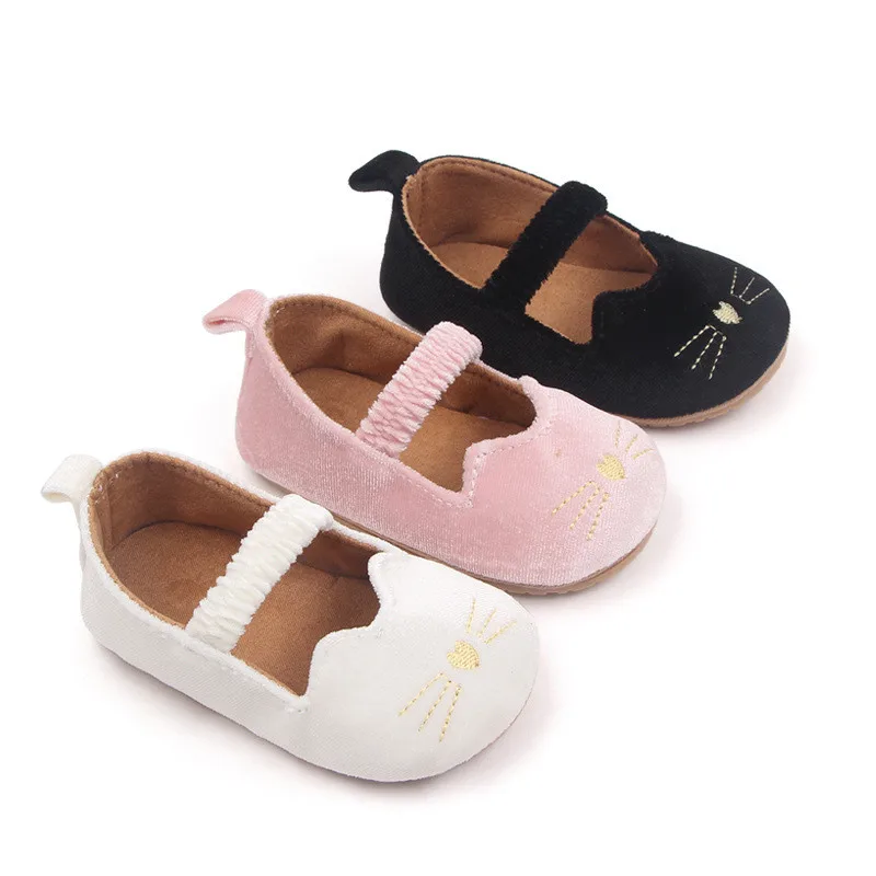 

Baby Girl Cute Cartoon Cat Shoes Soft Newborn Baby Girls First Walkers