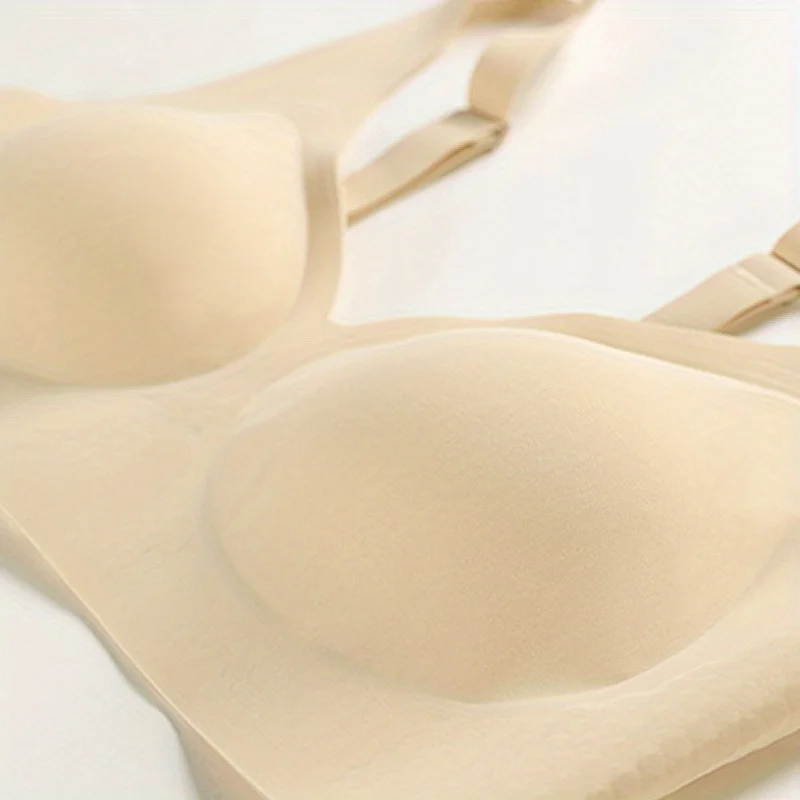 Seamless Solid Wireless Bra, Comfy & Breathable Stretch Everyday Bra, Women's Lingerie & Underwear