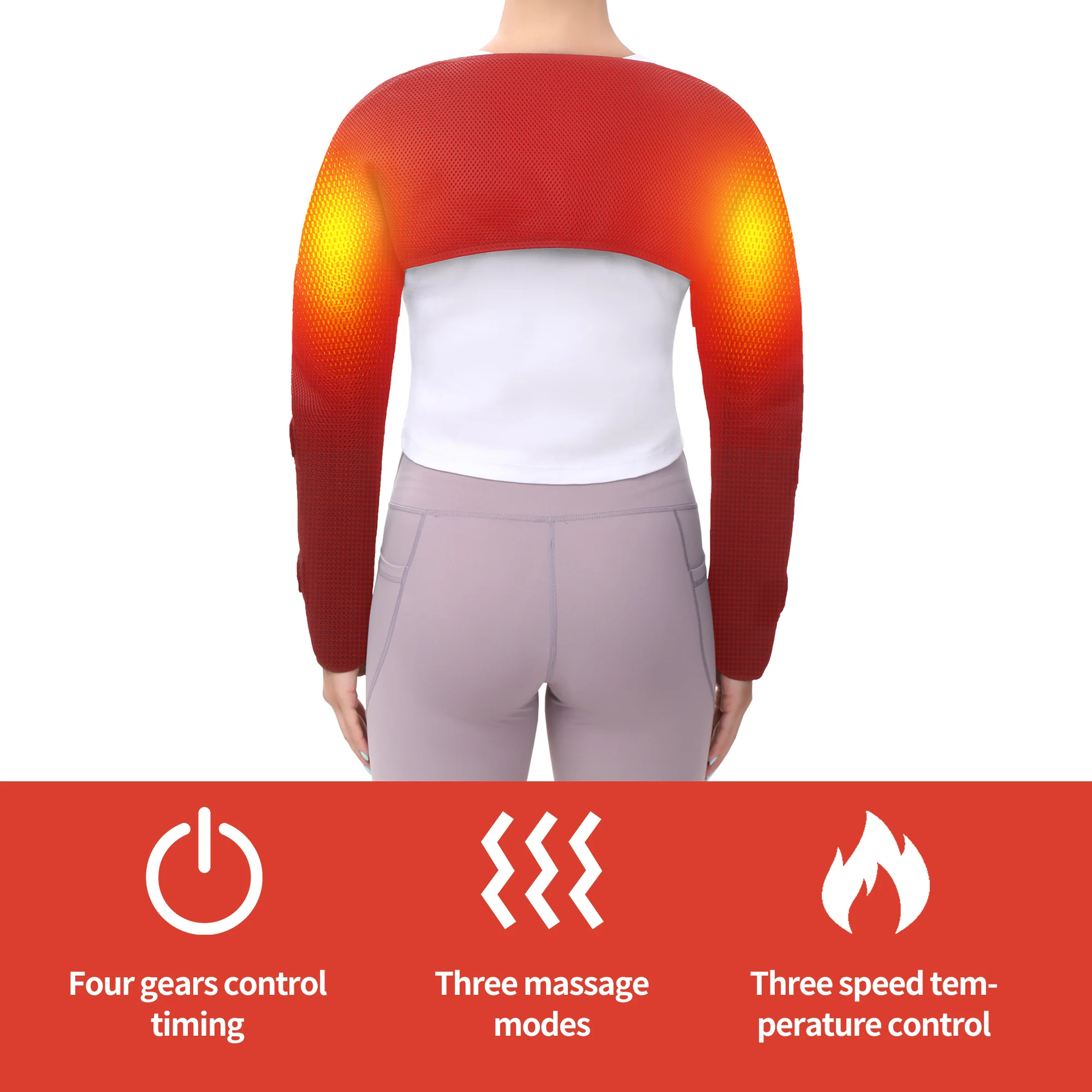 Электрический массажер для рук ull-Wrap, 3 регулируемых режима теплового массажа, зимняя теплая шаль, комфорт плеч, спины, мышц, удобный для пожилых людей