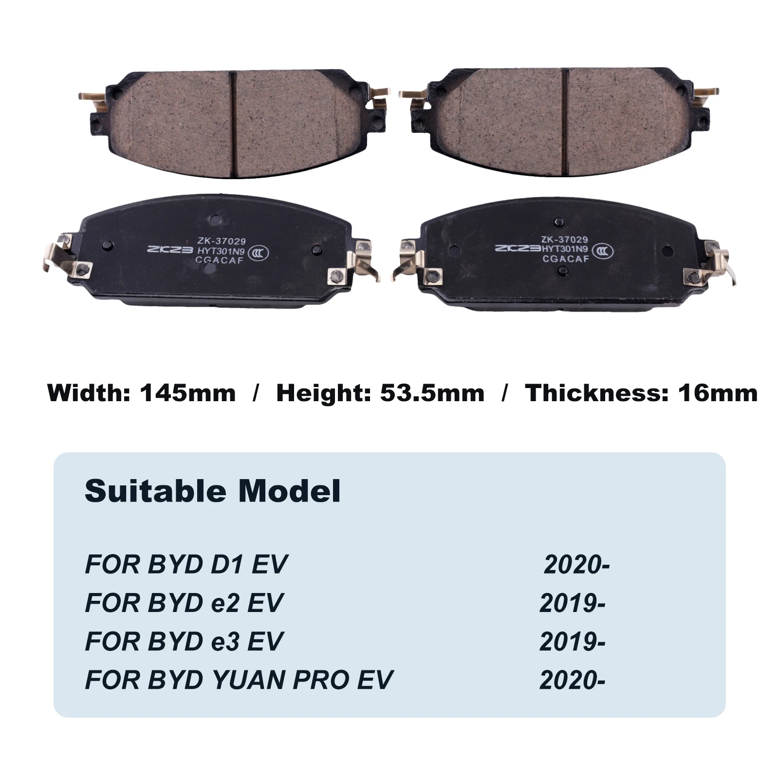 Front Brake Pads Set For BYD e2 e3 2019- D1 YUAN PRO 2020- EV Electric Vehicle Ceramic Car Accessories Spare Parts