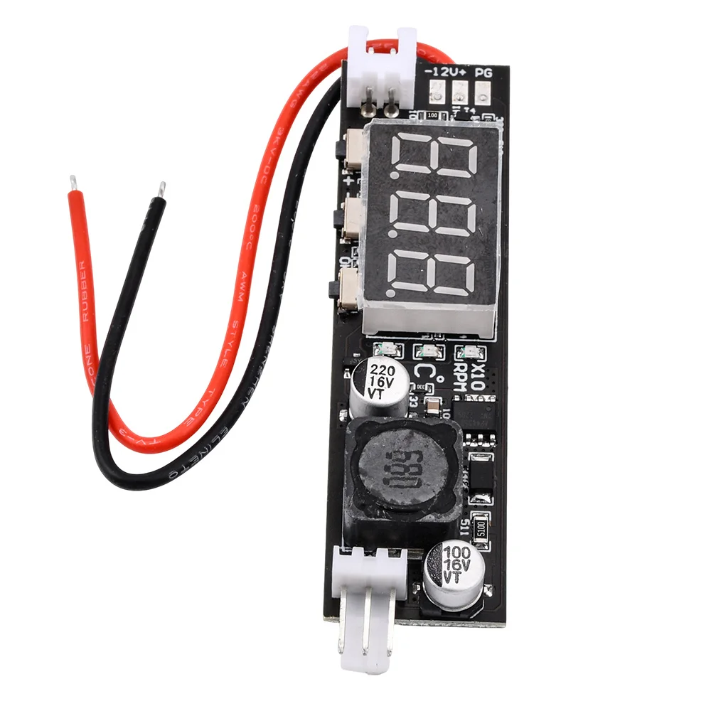 Driver Module DC 12V PWM 2-3 Wire Fan Temperature Controller Speed Governor Display Module for PC Fan/Alarm